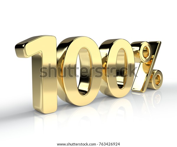 100 Percent Golden Symbol Isolated On Stock Illustration 763426924 ...