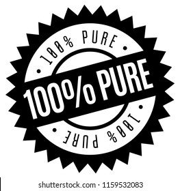 100 Percent Pure Stamp On White Background