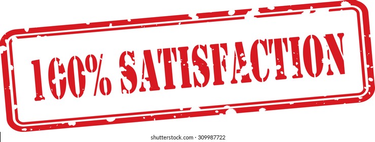 100% Satisfaction Grunge Rubber Stamp On White Background. 