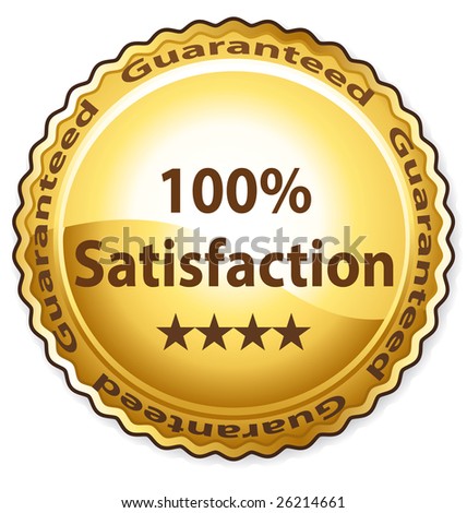 100% satisfaction guarantee label