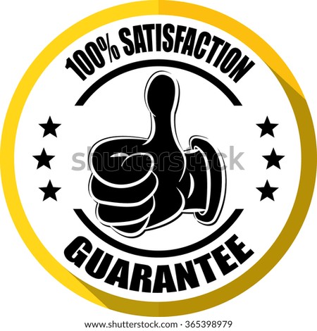 100% satisfaction guarantee yellow, Button,label and sign.