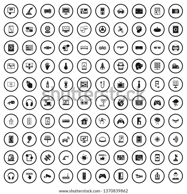 100 software development icons set in simple\
style for any design\
illustration
