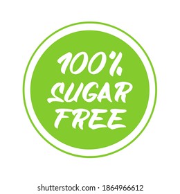 100% Sugar Free Icon Illustration