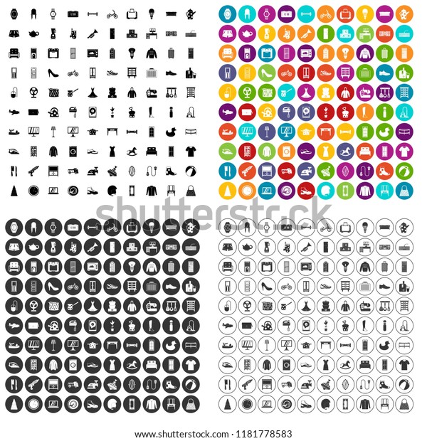 100 trade exhibition icons set in 4 variant for\
any web design isolated on\
white