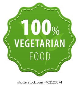 100 Percent Vegetarian Ingredients Green Label Stock Illustration 402123592