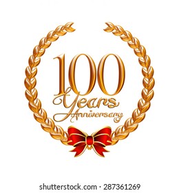 100 Years Anniversary Gold Laurel Wreath Stock Illustration 287361269 ...