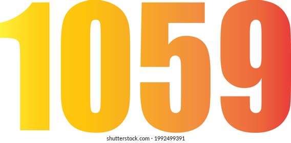 1059 Number Text Gradient Stock Illustration 1992499391 