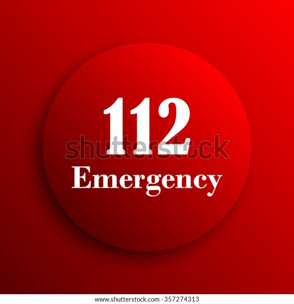 112 Emergency icon. Internet button on\
white background.\
