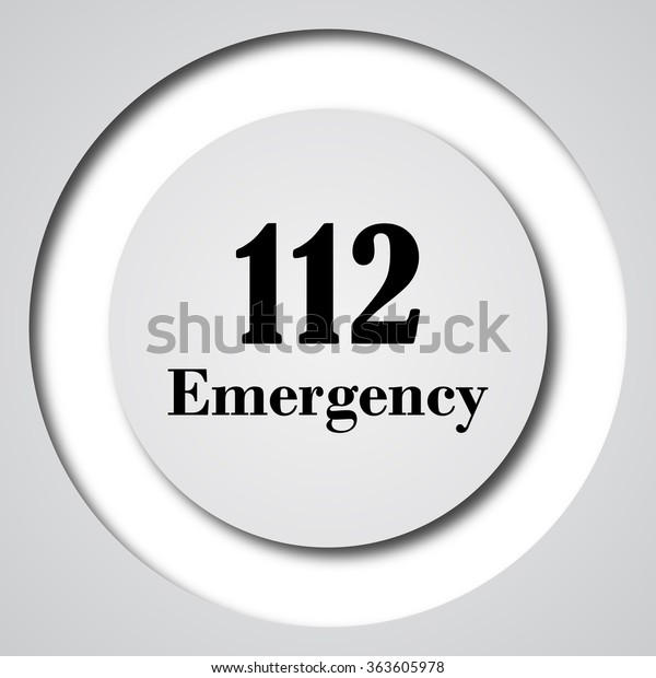 112\
Emergency icon. Internet button on white background.\
