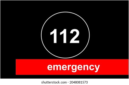 112 is the emergency number. Background and illustration  - Powered by Shutterstock