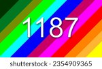 1187 colorful rainbow background year number
