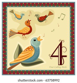 The 12 Days Of Christmas - 4-th Day - Four Calling Birds.