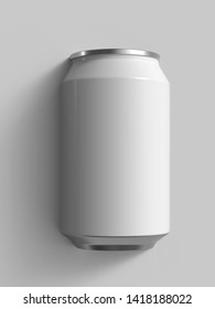 12 Oz White Beer Or Soda Can. Realistic 3D Render.