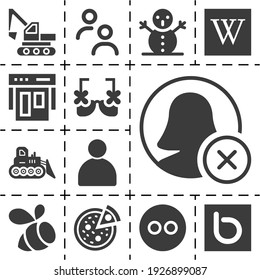13 filled pornography icons set related to bulldozer, excavator, pizza, flickr, users, user, swarm, wikipedia, bebo, trello, sunglasses pixel perfect icons.