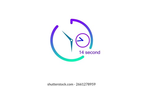 14 Second timer clock icon illustration. and creating a stunning illustration.4k illustration.