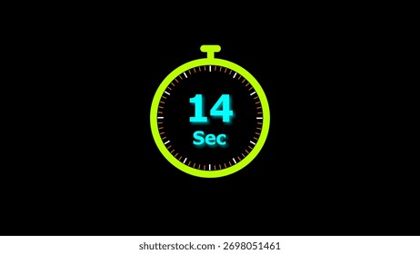 14 Second timer clock icon illustration. and creating a stunning illustration.4k illustration.