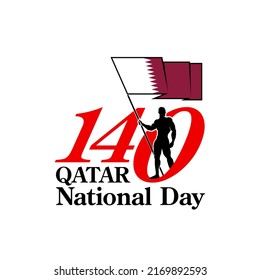 140 Qatar National Day ,calligraphy illustration Qatar is free forever. 18 th December