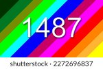 1487 colorful rainbow background year number