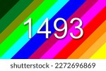 1493 colorful rainbow background year number