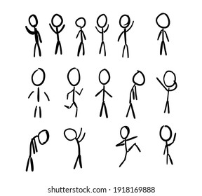 Silhouettes Stick Figure Character Different Jobs Stock Vector (Royalty ...
