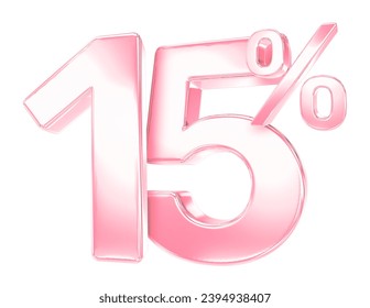 15 Number 3D Render With White Background