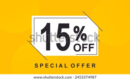 15% off discount creative vector banner illustration, sale special offer 15% off, 15% off discount creative vector