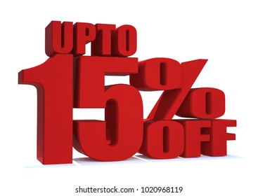 15 Percent Off 3d Sign On Stock Illustration 1020968119