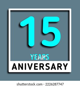 15 Years Aniversary Banner On Flat Icon 