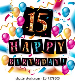 15 Years Anniversary Illustration Banner Flyer Stock Illustration ...