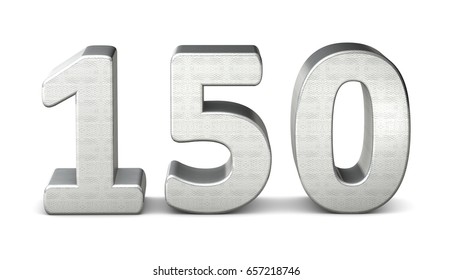 150 Number 3d Silver Structure 3d Rendering