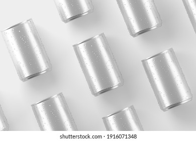 150ml Soda Can White Blank 3D Rendering Mockup