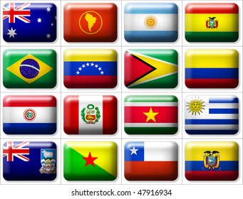 16 Flags Icons Buttons Australia South Stock Illustration 47916934 ...