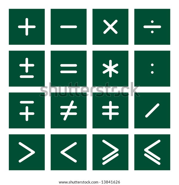16 icon set\
of mathematical operations\
symbols