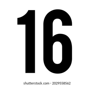 16 Number Black White Background Stock Illustration 2029558562 ...