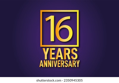 16 Years anniversary celebrities vector image stock gradient background and gradient text image - Powered by Shutterstock