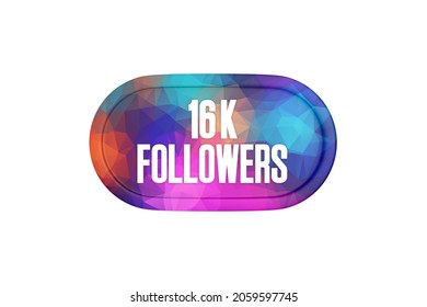 16k followers 3d sign isolated on white background, 3d rendering.