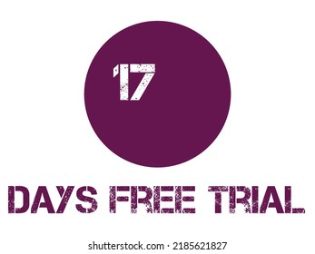 17 Days Free Trial Label Badge Stiker Software Promotion, It Can Be Used For Application 