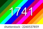 1741 colorful rainbow background year number
