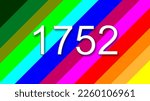 1752 colorful rainbow background year number