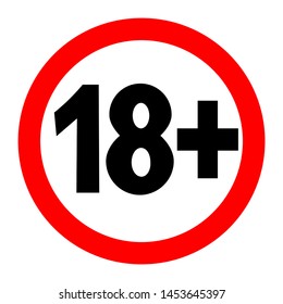 18 Age Restriction Sign White Background Stock Illustration 1453645397 ...