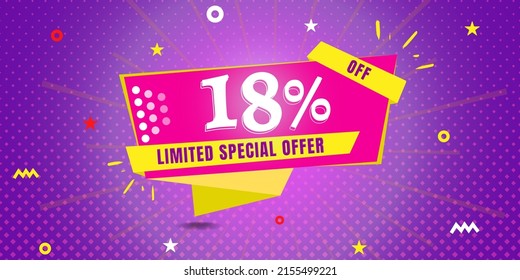 18 Off Limited Special Offer Banner Stock Illustration 2155499221 ...