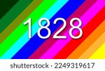 1828 colorful rainbow background year number