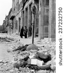 The 1956 Hungarian Uprising A dead Russian uniformed soldier in the rubble on a Budapest street Oct.