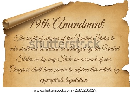 19th Amendment Text on Vintage Parchment