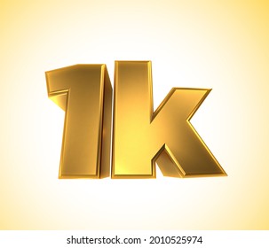 1k 1000 Followers 3d Illustration 1k Stock Illustration