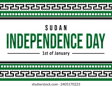 1st January is observed as Sudan Independence Day. Sudan Independence Day wallpaper with shapes and typography. - Powered by Shutterstock