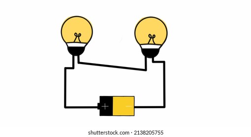 2 Bulbs In Series.Electric Circuit.Serial Connection  Circuit Diagram.How To Use Switch In Circuit.Which Bulb Will Glow Brighter.Get Constant Current In Circuit Use Series PHYSICS LAB TUTORIALS 