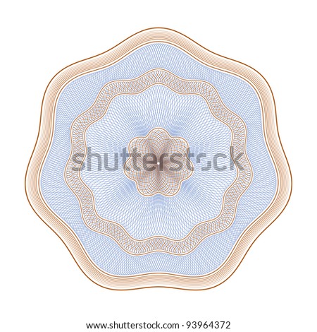 2 Color Guilloche Rosette - Bitmap Illustration