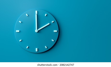 2 O Clock Sea Blue Office Wall Clock 3d Illustration