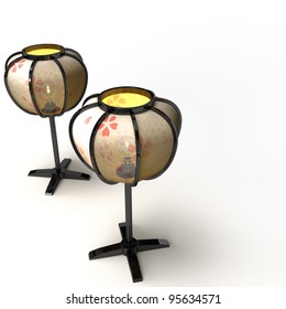 2 Paper Hand Lanterns With Text Space